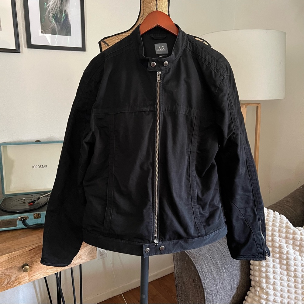 ARMANI Exchange Armani Single Riders Black Jacket Size XL